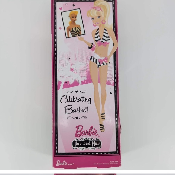 Then and Now 50th Anniversary Bathing Suit Barbie P6508 Doll 1959-2009 - NRFB - Picture 2 of 4
